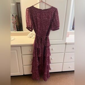 Rachel Parcell Burgundy Tiered Dress